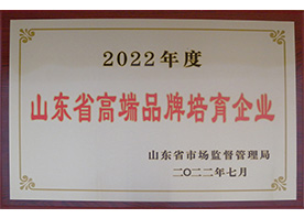 山東省高端品牌培育企業(yè)